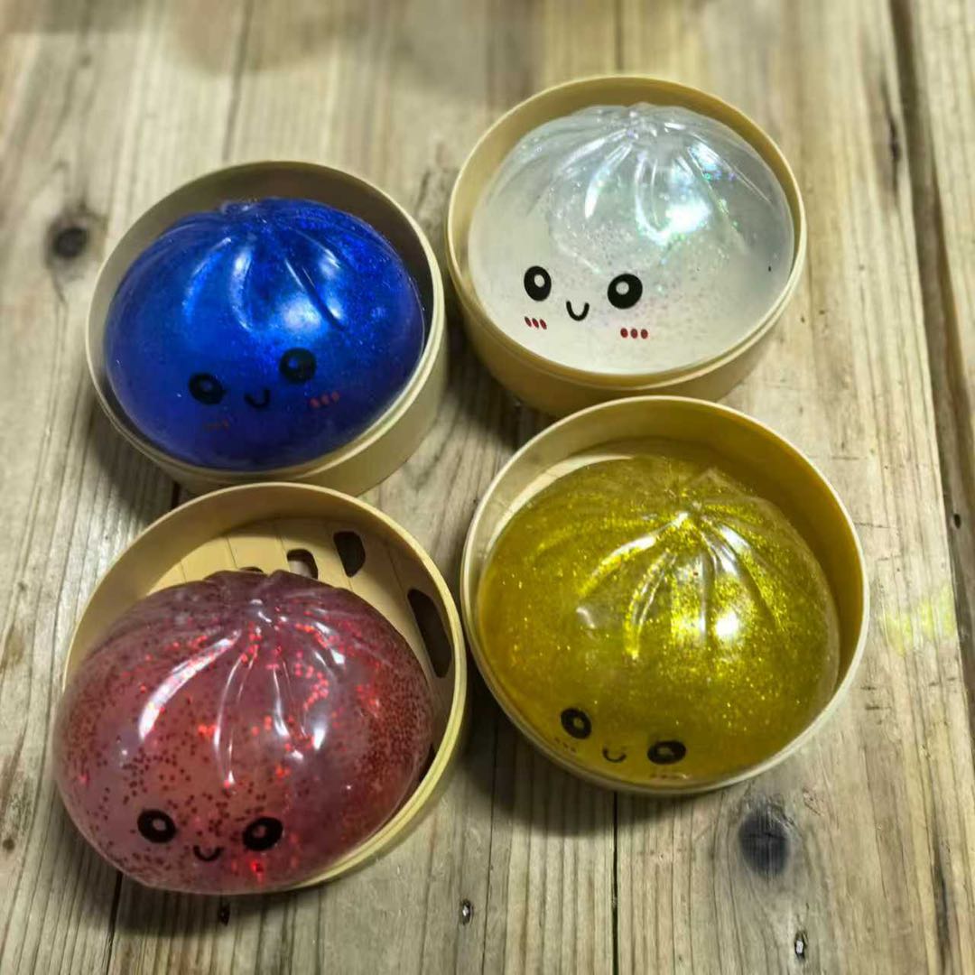 12 Glitter Sparkly Squishy Dumplings Toy 8.5*8.5cm Squishy DIY for Kids - Image 4