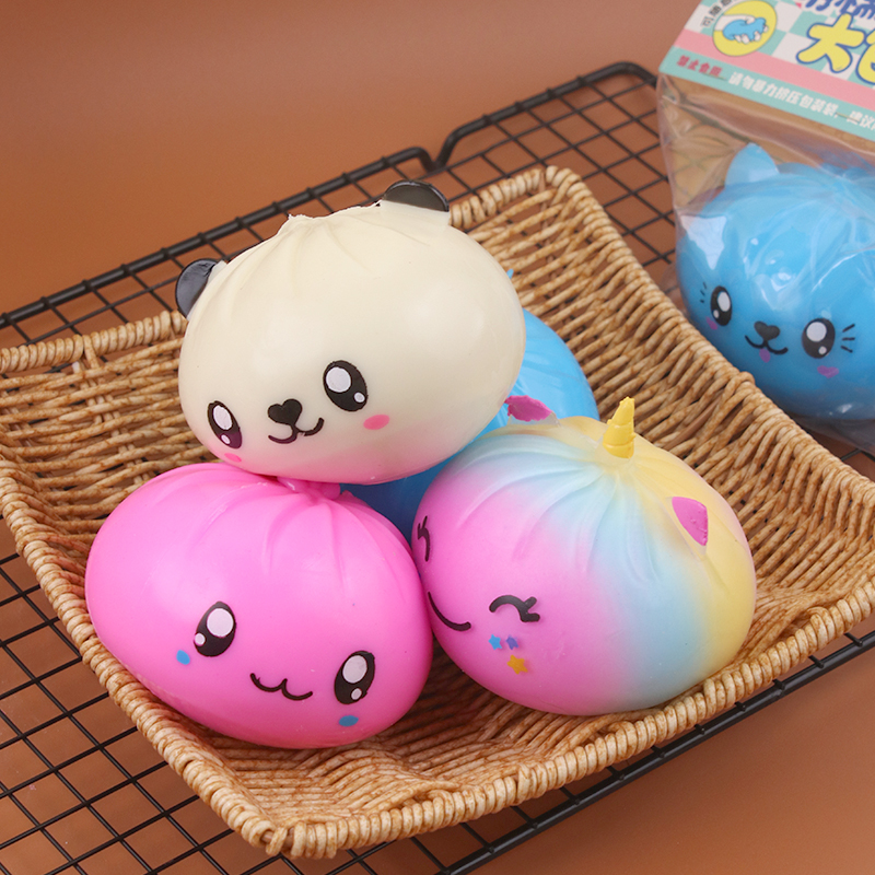 Realistic Anti-stress TPR Steamed Stuffed Bun Squishy Soft High Quality Ball Relief Cartoon Panda Dumpling Squeeze Toy