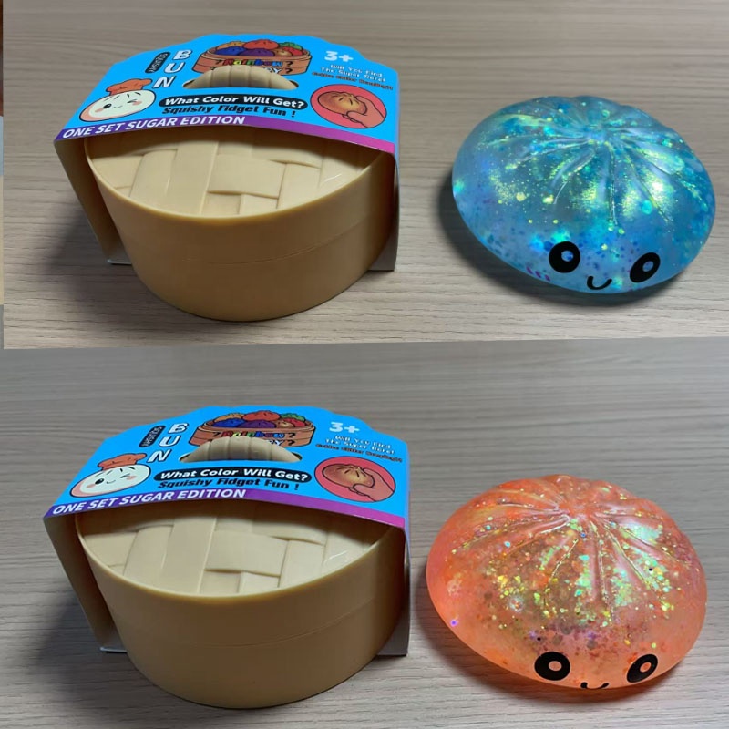 12 Glitter Sparkly Squishy Dumplings Toy 8.5*8.5cm Squishy DIY for Kids - Image 3